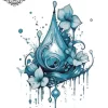 tatouage ephemere nuque goutte d?eau Tatouage éphémère nuque goutte d’eau