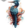 Tatouage éphémère nuque hirondelle