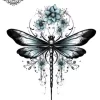 tatouage ephemere nuque libellule Tatouage éphémère nuque libellule