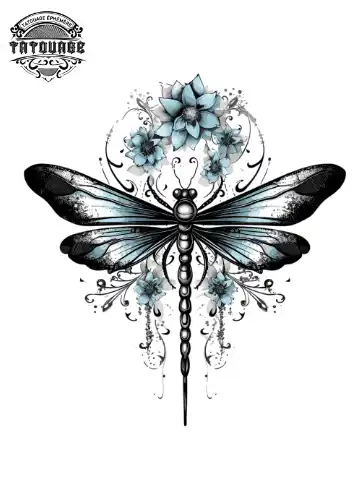 tatouage ephemere nuque libellule Tatouage éphémère nuque libellule