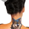 tatouage ephemere nuque loup photo Tatouage éphémère nuque loup
