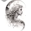 tatouage ephemere nuque lune Tatouage éphémère nuque lune