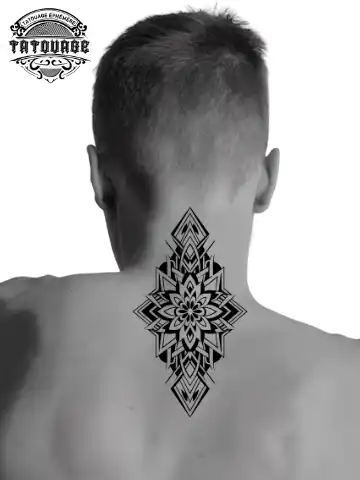 tatouage ephemere nuque mandala photo Tatouage éphémère nuque mandala