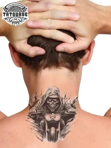 tatouage ephemere nuque moto photo Tatouage éphémère nuque moto