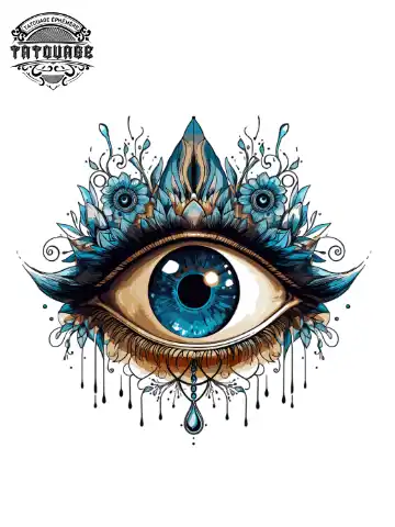 tatouage ephemere nuque oeil Tatouage éphémère nuque œil