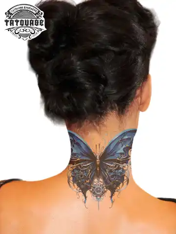 tatouage ephemere nuque papillon photo Tatouage éphémère nuque papillon