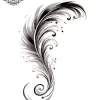 Tatouage éphémère nuque plume