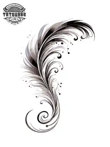 Tatouage éphémère nuque plume