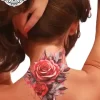 Tatouage éphémère nuque rose