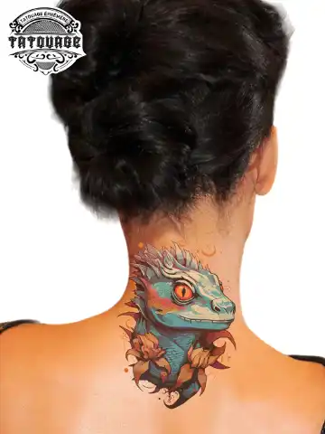 tatouage ephemere nuque salamandre photo Tatouage éphémère nuque salamandre