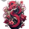 Tatouage éphémère nuque serpent