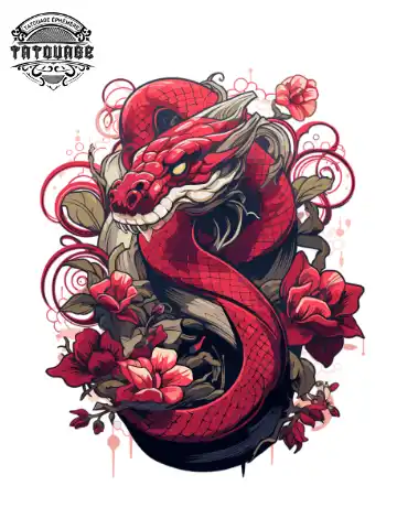 Tatouage éphémère nuque serpent
