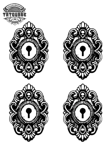 tatouage ephemere nuque serrure Tatouage éphémère nuque serrure