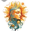 Tatouage éphémère nuque soleil