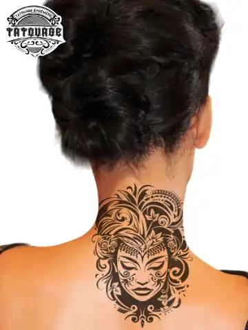 Tatouage éphémère nuque tahitien