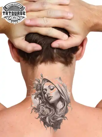 Tatouage éphémère nuque vierge