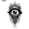 Tatouage éphémère nuque yeux