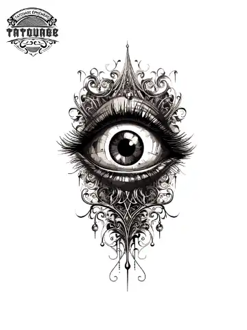 Tatouage éphémère nuque yeux