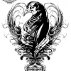Tatouage éphémère oiseau cou homme