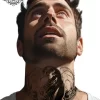 Tatouage éphémère oiseau cou homme