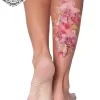 tatouage ephemere orchidee mollet photo Tatouage éphémère orchidée mollet