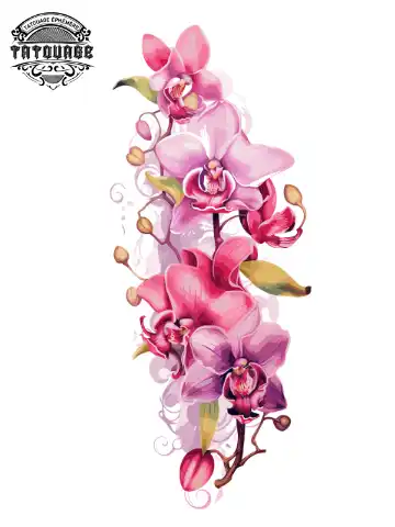 tatouage ephemere orchidee mollet Tatouage éphémère orchidée mollet