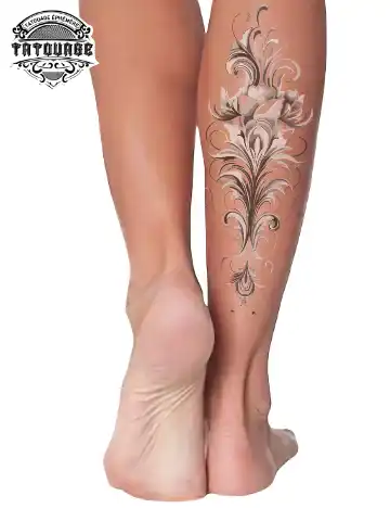 tatouage ephemere oriental mollet photo Tatouage éphémère oriental mollet