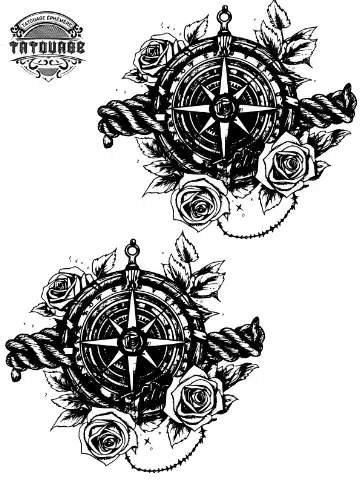 tatouage ephemere poignet boussole Tatouage éphémère poignet boussole