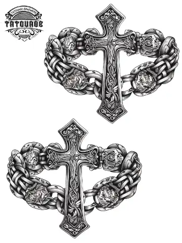 Tatouage éphémère poignet croix