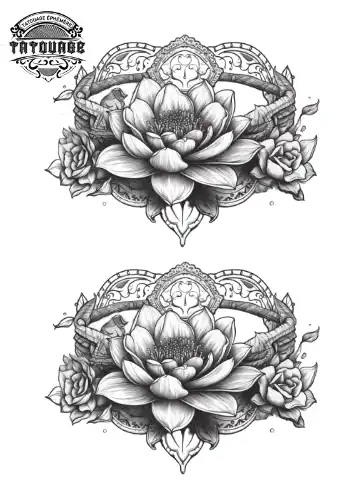 tatouage ephemere poignet fleur de lotus Tatouage éphémère poignet fleur de lotus
