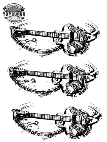 Tatouage éphémère poignet guitare