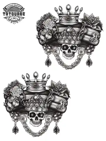 tatouage ephemere poignet king queen Tatouage éphémère poignet King queen