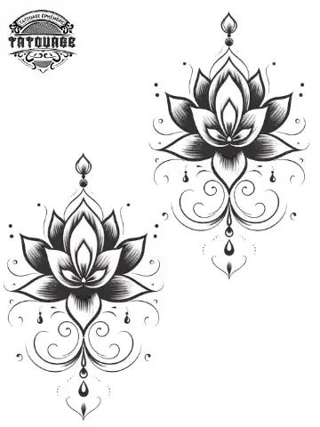 tatouage ephemere poignet lotus Tatouage éphémère poignet lotus