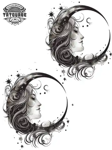 tatouage ephemere poignet lune Tatouage éphémère poignet lune