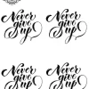 Tatouage éphémère poignet never give up