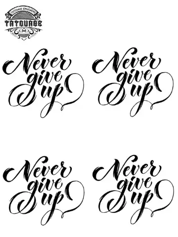 Tatouage éphémère poignet never give up