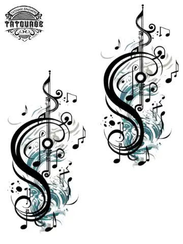 tatouage ephemere poignet note de musique Tatouage éphémère poignet note de musique