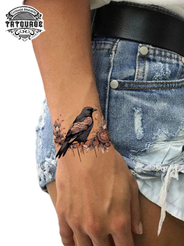 Tatouage éphémère poignet oiseau