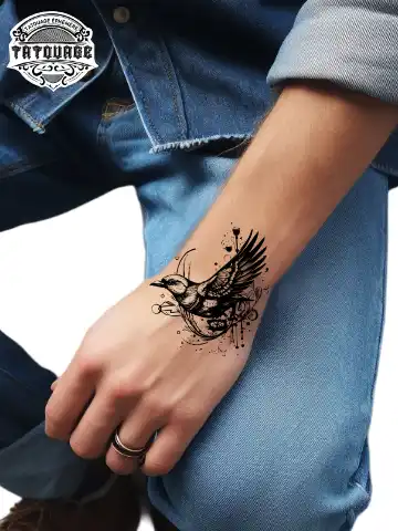 tatouage ephemere poignet oiseau qui s?envole photo Tatouage éphémère poignet oiseau qui s’envole