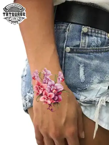 tatouage ephemere poignet orchidee photo Tatouage éphémère poignet orchidée