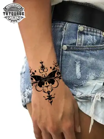 Tatouage éphémère poignet papillon