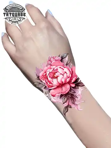 tatouage ephemere poignet pivoine photo Tatouage éphémère poignet pivoine