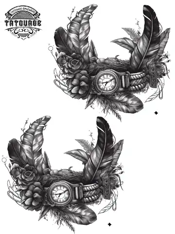 Tatouage éphémère poignet plume