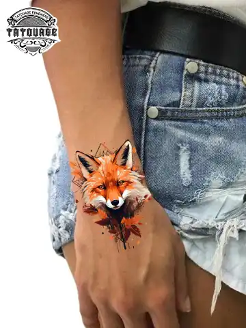 tatouage ephemere poignet renard photo Tatouage éphémère poignet renard