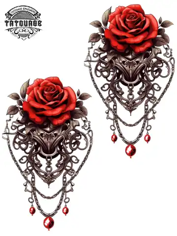 tatouage ephemere poignet rose Tatouage éphémère poignet rose
