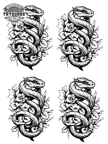 Tatouage éphémère poignet serpent