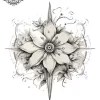 tatouage ephemere rosace nuque Tatouage éphémère épaule rosace