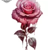 Tatouage éphémère rose mollet