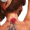 tatouage ephemere rose nuque femme photo Tatouage éphémère rose nuque femme