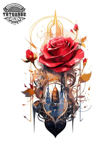 tatouage ephemere rose nuque femme Tatouage éphémère rose nuque femme